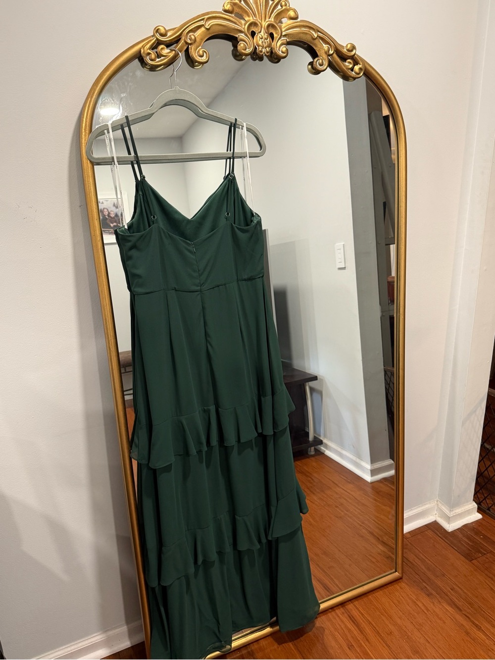 Lulu's Dark Green Spaghetti-Strap Ruffle Maxi Dress - Picture 5 of 5